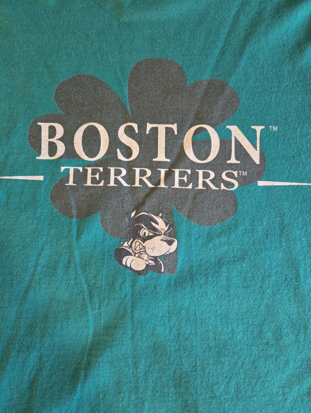 Boston Terriers Shamrock Collegiate T-Shirt Green M